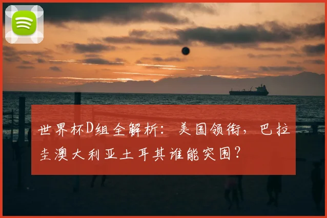 世界杯D组全解析：美国领衔，巴拉圭澳大利亚土耳其谁能突围？